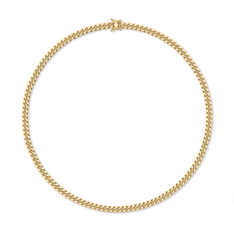 18k Yellow Gold Plated Cuban Necklace 24